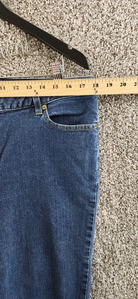 Jean Liz Claiborne Denim Hepburn Azul Denim Pierna Recta Elastizado Para Mujer 16WP Foto 4 de 4