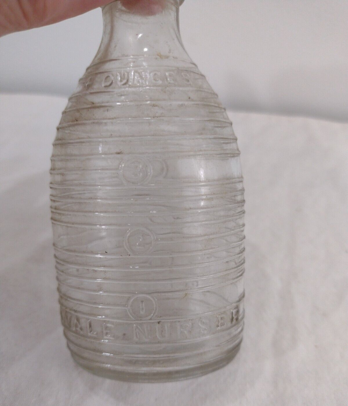 Antique Glass Baby Bottle Orvale Nurser Phenix 4 Ounces No Nipple Made