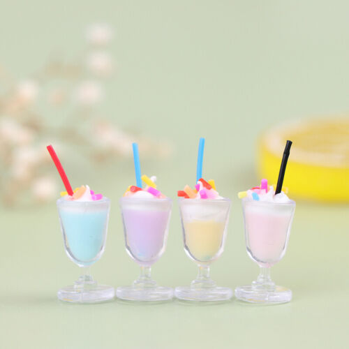 4pcs/lot Dollhouse Miniature Mini Drink Ice Cream Cup Model Pretend Play ToYA - Picture 1 of 12