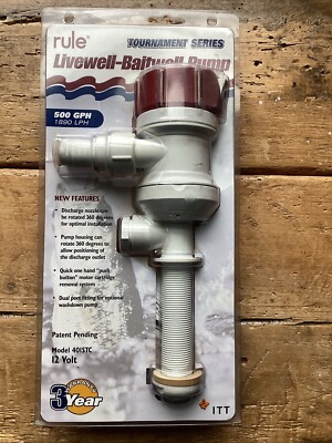 401STC Rule Livewell Baitwell Pump 500 GPH  1890 LPH