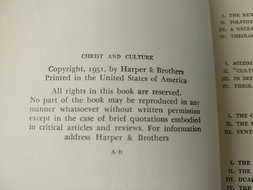 1951 CHRIST AND CULTURE by H. Richard Niebuhr 1st Ed. Vintage Hardcover - Rare - Picture 6 of 9