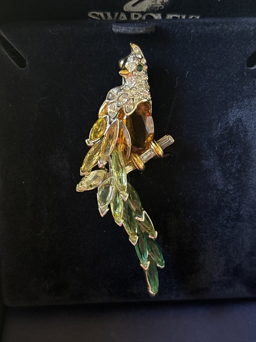 Rare Vintage Swarovski SC Signed Crystal Bird Brooch Pin | eBay