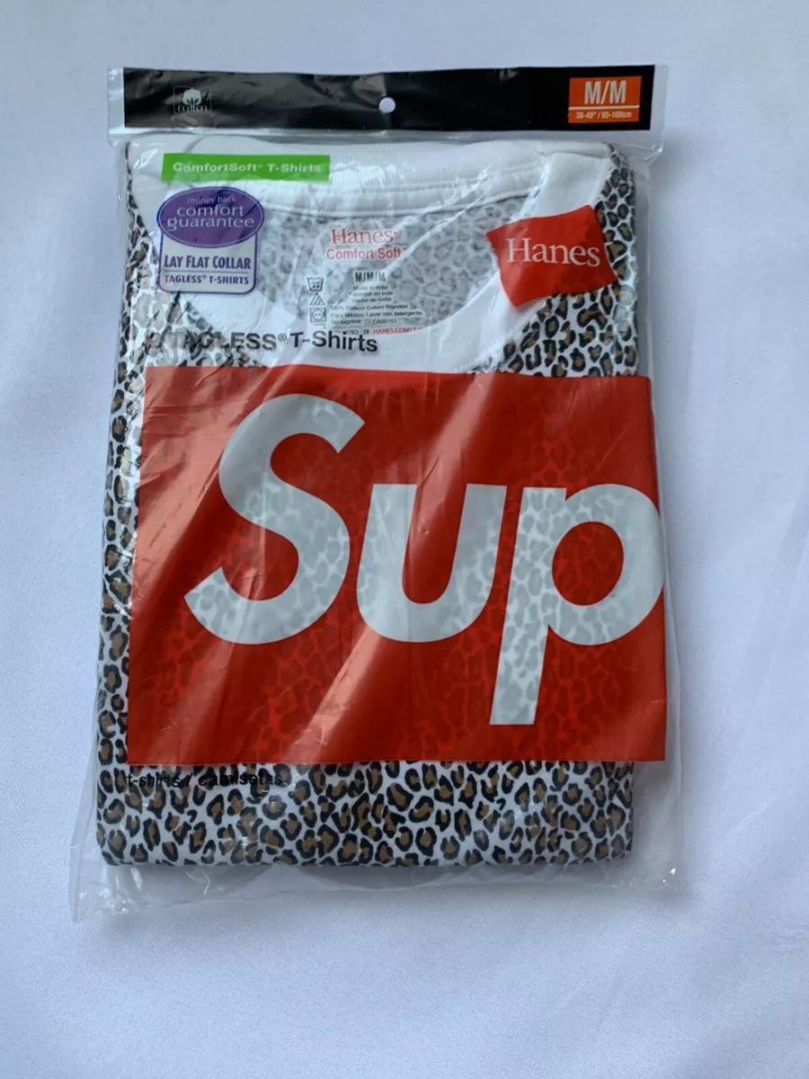 Supreme Hanes Tagless Tees 2 Pack Leopard Brand New Size M eBay