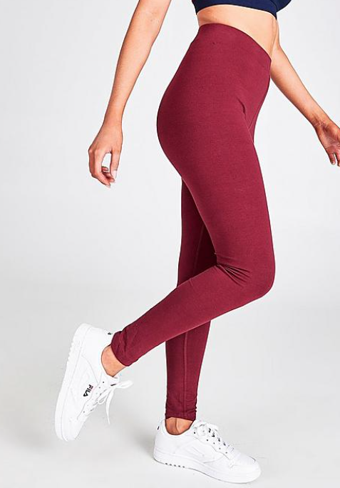 FILA Leggings Donna Vita Alta Piccola ELORA Allenamento Palestra Elasticizzato Cotone Rosso