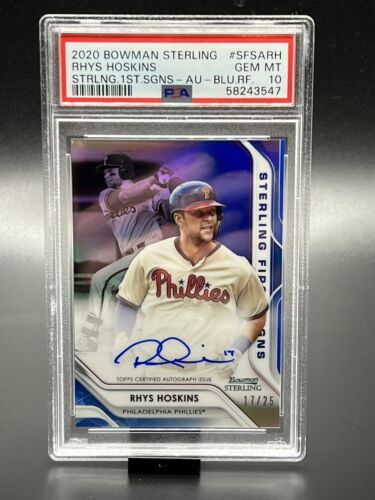 Rhys Hopkins 2020 Bowman Sterling First Signs Blue Refractor Auto /25 Phillies