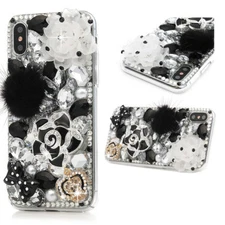 Handmade Luxury Bling Diamonds Rhinestone Crystal Jewelled Back Phone Case Cover