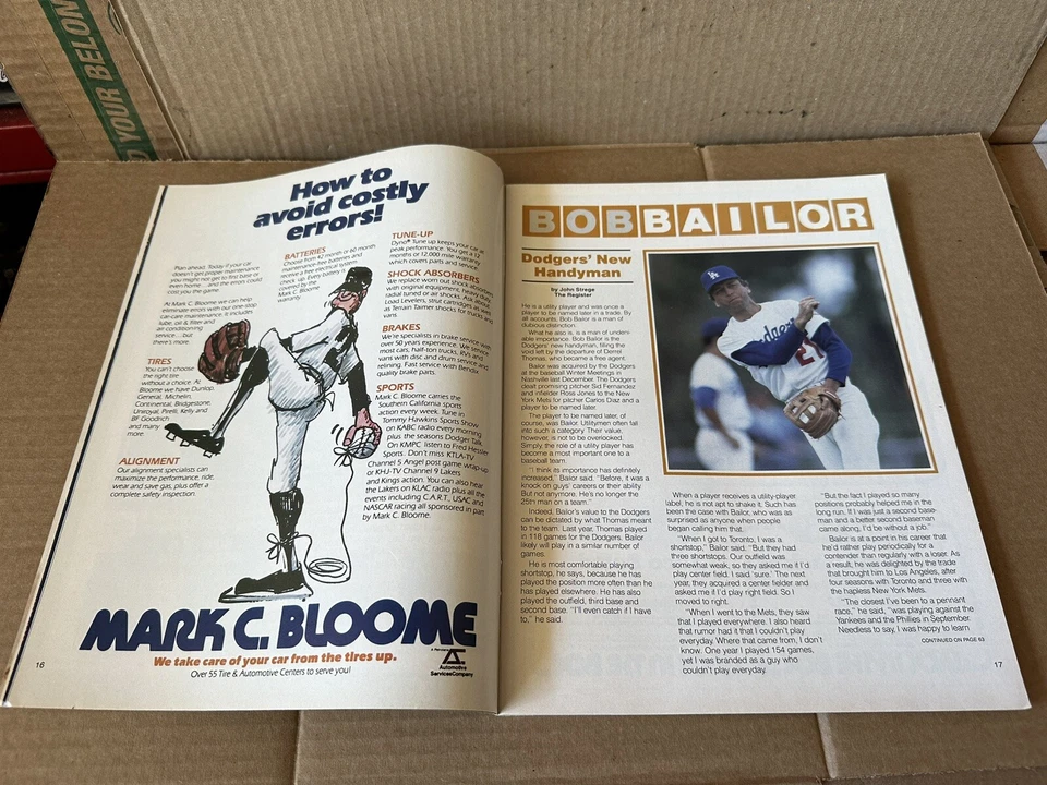 Vintage April 1984 Los Angeles Dodgers Game Scorecard Baseball Program - Image 4 of 4