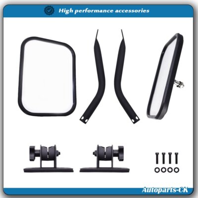 For 97-18 Jeep Wrangler Rearview Mirror 1Pair Side View Quick Release Mirrors