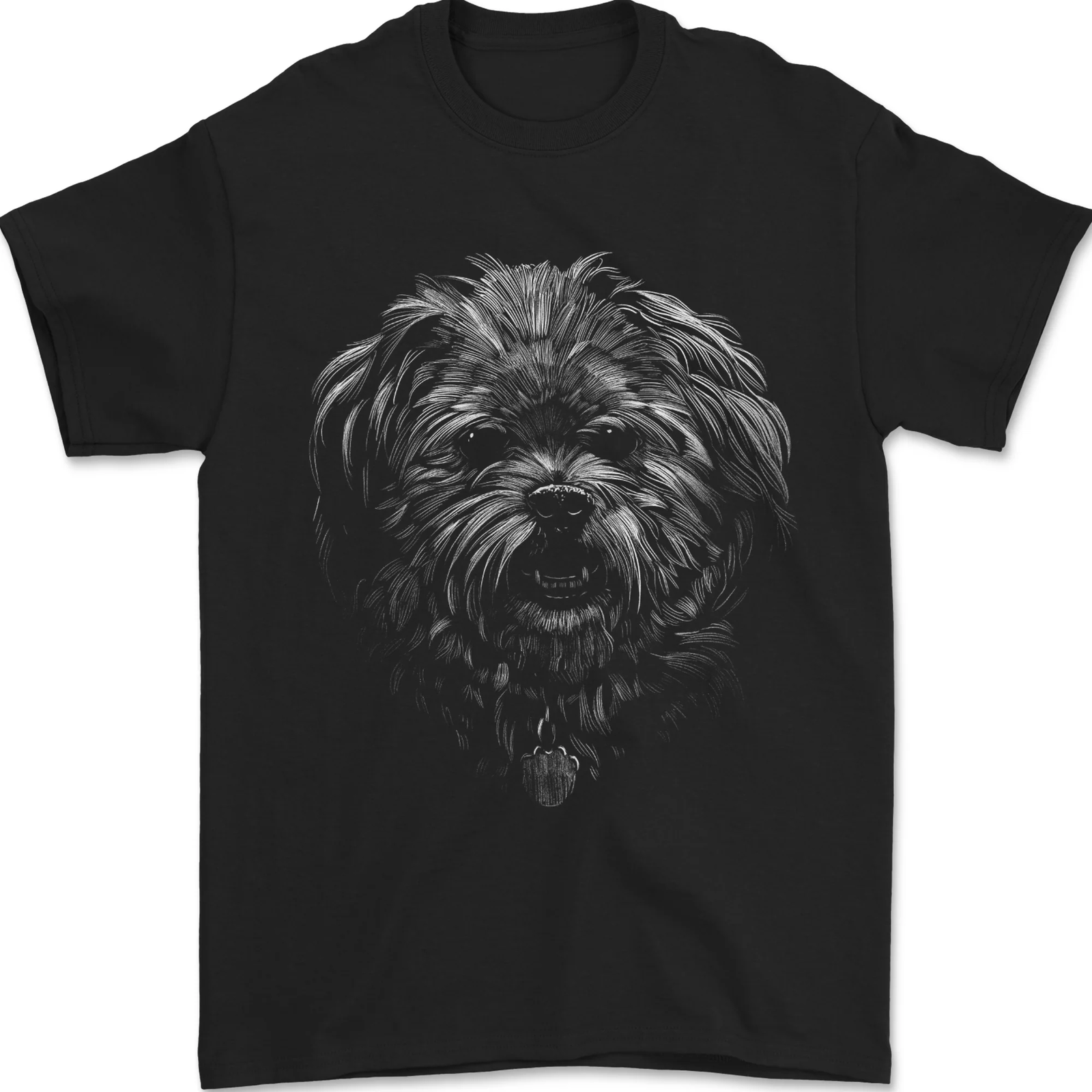 Realistic Shih Tzu Dog Mens T-Shirt 100% Cotton