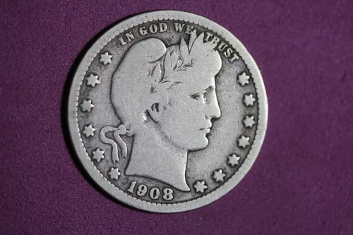 Estate Find 1908 S- Barber Quarter Dollar!! #K45354