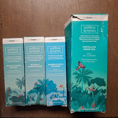 The InKey List Selfless Exfoliating Repair Serum & Gel Cleanser 4-Pack Lot Hyram