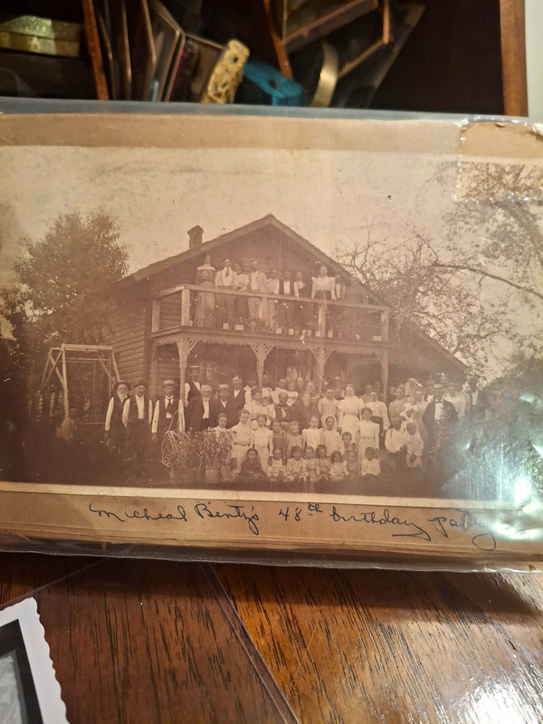 Cabinet Card Of Large Family Gathering