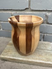 Handcrafted Segmented Wood Vase 6  Tall