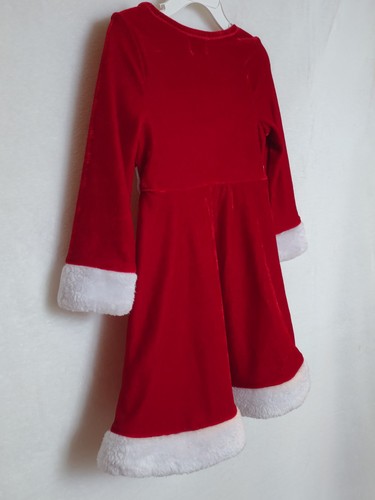 Pink & Violet Girls Velvet Christmas Santa Dress Red With White Sash 3T - Picture 7 of 7