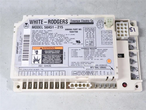 White Rodgers 50A51-215 Furnace Control Circuit Board AMANA 10207708 #51