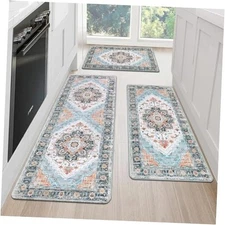 Cushioned Kitchen Rug Sets 3 Piece Anti Fatigue Kitchen Mats for Floor Non 
