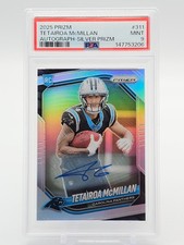 TETAIROA MCMILLAN 2025 PANINI PRIZM SILVER ROOKIE RC AUTO #311 PSA 9 Q7278