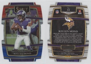 2021 Panini Select Concourse Red & Blue Prizm Die-Cut Kellen Mond #64 Rookie RC