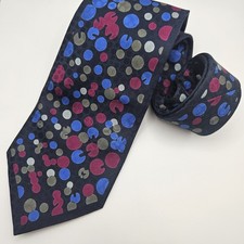 Mila Schon 100 Silk Tie Multicolor Dots Vibrant Colorful