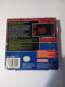 3D Tetris (Nintendo Virtual Boy) Box And Manual/Inserts ONLY