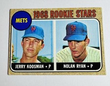 1968 Topps #177 Nolan Ryan Rookie Card Jerry Koosman METS RC - Authentic. rookie card picture