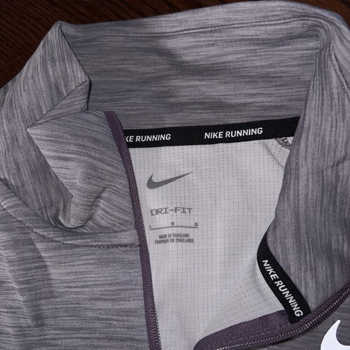 Nike Running Dri FIT Damen Sweatshirt Jacke Pullover 1/4 Zip Größe L grau - Bild 7 von 9