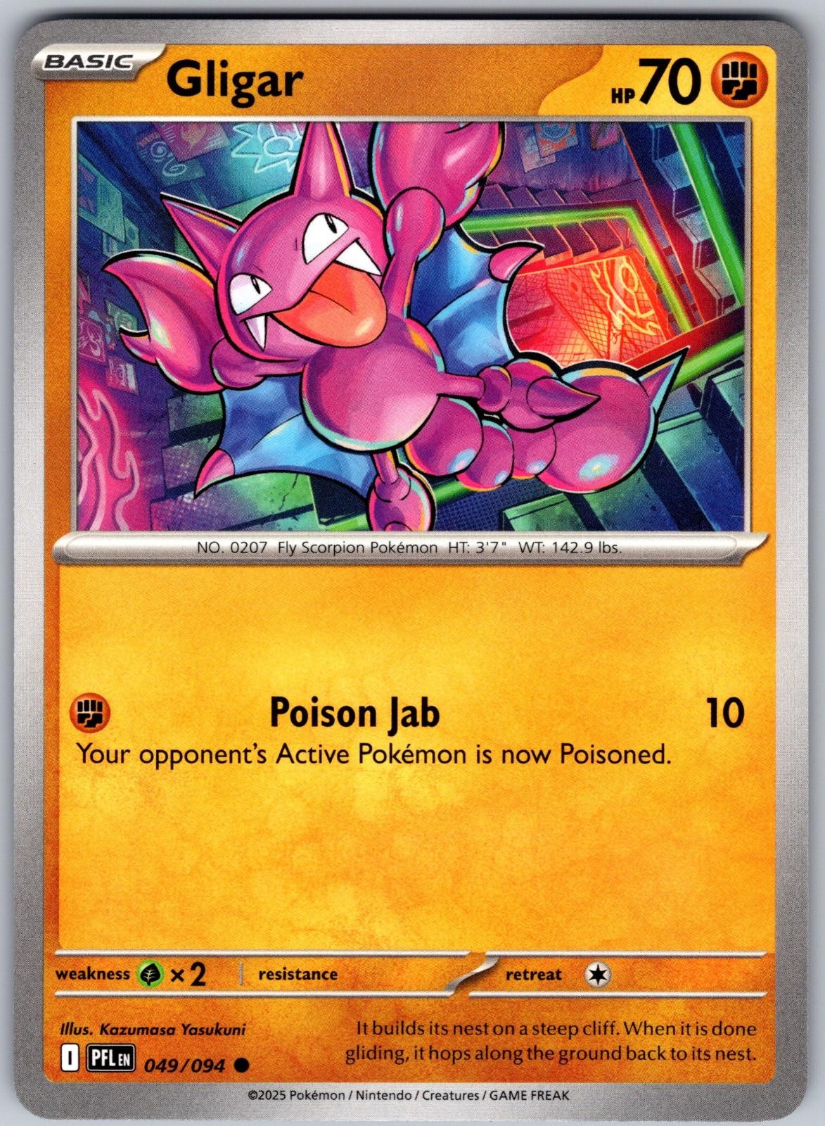 Gligar 049/094 Common Phantasmal Flames Pokemon Near Mint