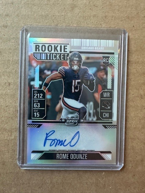 2024 Panini Contenders Optic - Rookie Ticket Auto Rome Odunze #104 Silver Prizm