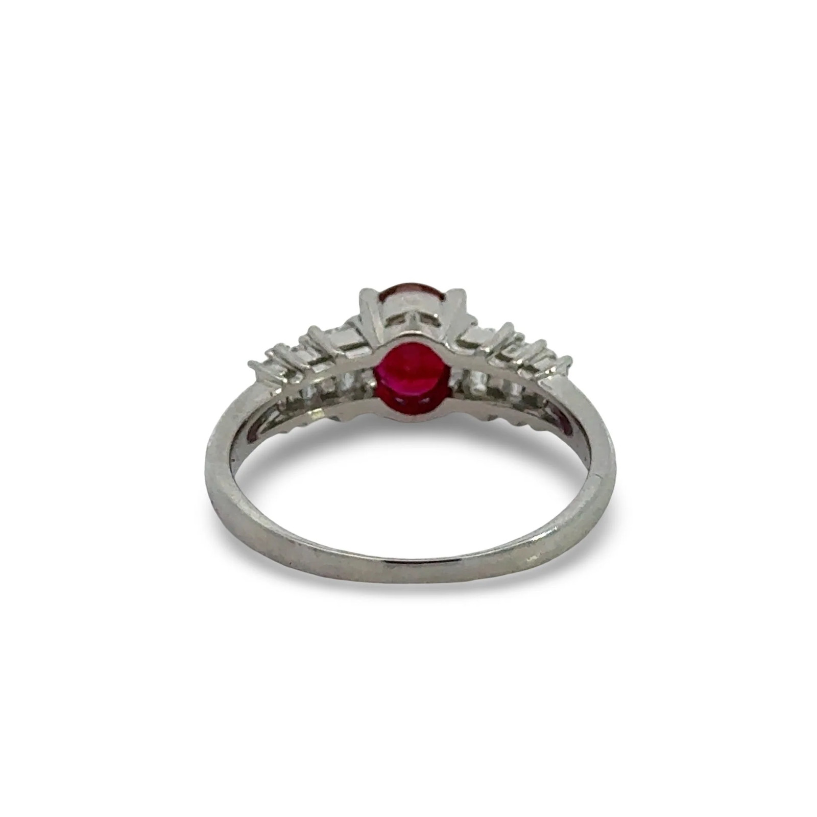 Fine Ruby and Diamond Platinum Ring - image 4