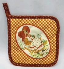 Original Holly Hobbie Kitchen Pot Holder Hot Pad American Greetings Corp Vtg