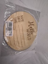 Wooden Baby Announcement Sign, 5.9Inches Hello World Newborn Signs, Double S...