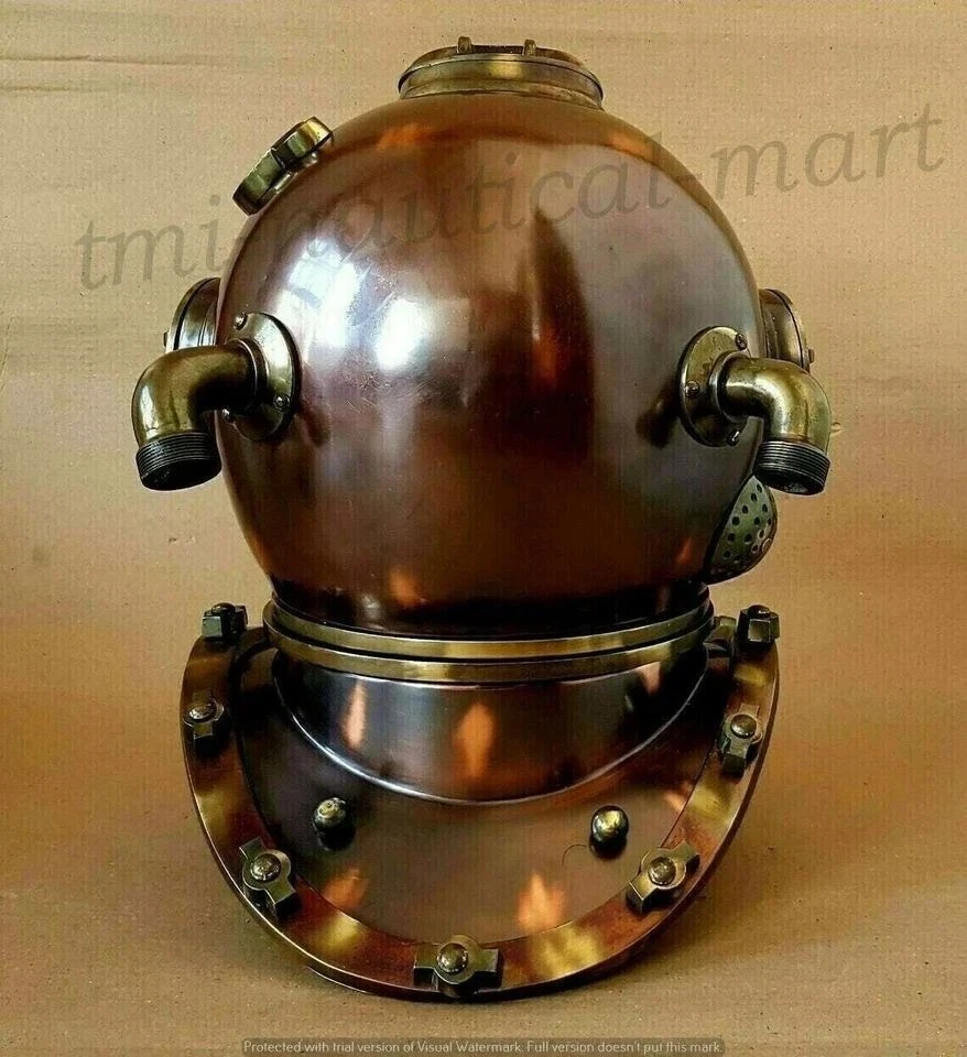 18" Helmet US Navy Mark V Deep Sea Divers Antique Scuba SEA Divers Helmet Foto 2 de 4