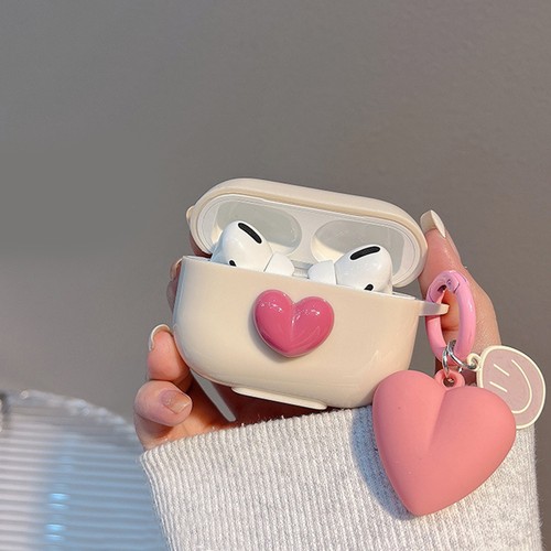 Pink Lovely Cute ins Cartoon Heart Earphone Case Point For Airpods 1 2 3 Cover P - Photo 9 sur 12