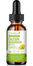 Calcium Magnesium Zinc Liquid with Vitamin D3, Magnesium Glycinate Plus Vitamin