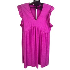Shein Curve Babydoll Dress Women's 3XL Valentine's Day Pink Flutter Sleeve