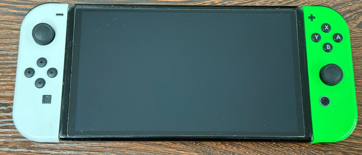 Nintendo Switch OLED Model - White and Green Joycons with Charger