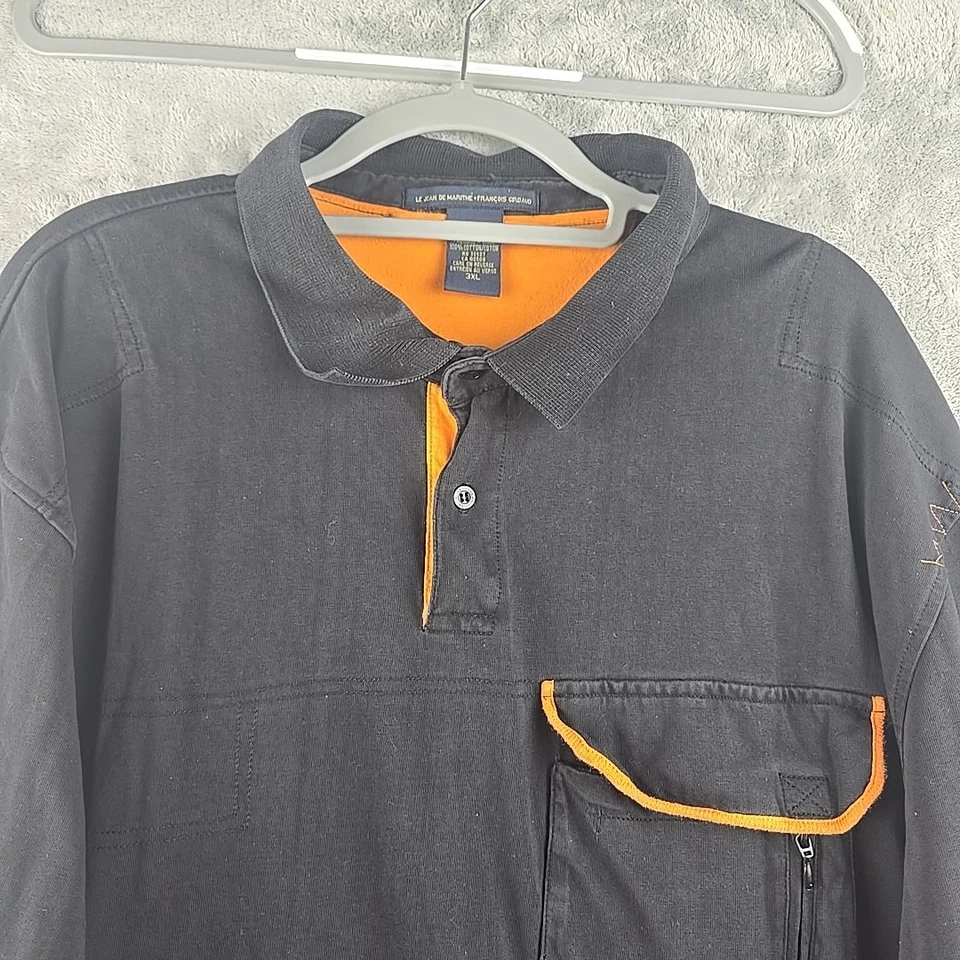 Vintage Marithe Francois Girbaud Rugby Shirt Mens 3XL Black Heavy Y2k 90s - Image 3 of 4