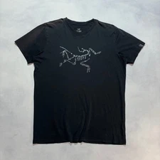 Arc'teryx Big Logo Bird T-Shirt Men's Large Black Faded Ski Gorpcore Hiking