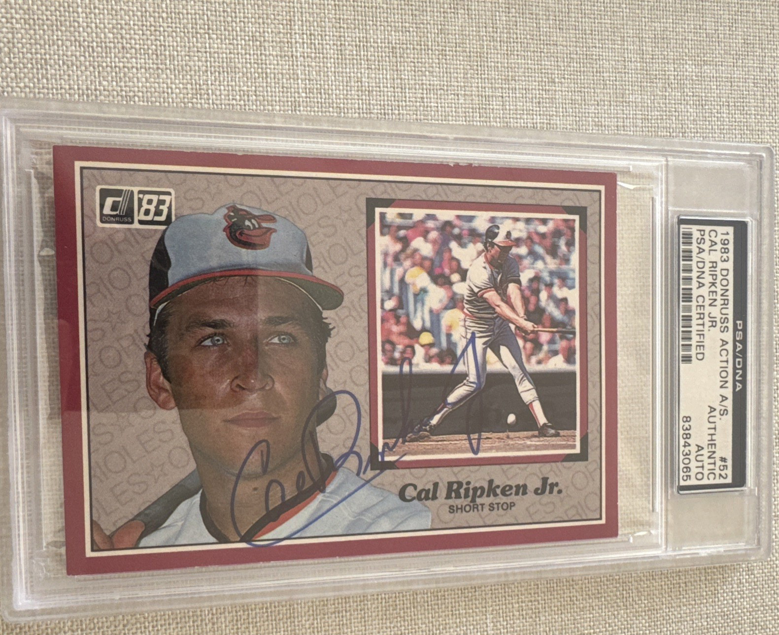 1983 Donruss Action A/S Cal Ripken Jr. PSA/DNA 52 Signed Autograph