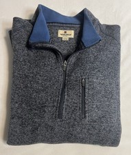 Mens Woolrich Pullover Quarter Zip Heather Blue Outdoor Sweater Size XXL EUC 