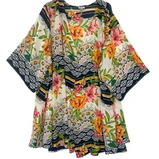 Avenue Kimono Open Blouse 30/32 4X 5X Boho Flowy Beach