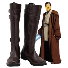 Star Jedi Master Obi-Wan Kenobi Boots Cosplay Shoes Party Costume Accessories