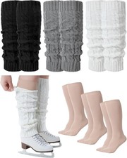 6 Pairs Skating Leg Warmer Sets Women Girls Knit Long Leg Warmers Socks Calf
