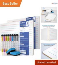 Dry Erase Lap Board 9x12 Inches 2 Pack Whiteboard with Pens Erasers for Students