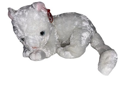 NEW Ty Lrg Plush Beanie Buddy STARLETT White Cat (11.5 ) MWMT Stuffed Toy Tysilk