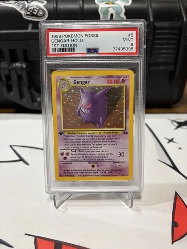 1999 Pokemon Fossil Set 1st Edition Gengar 5/62 Holographic. PSA 9