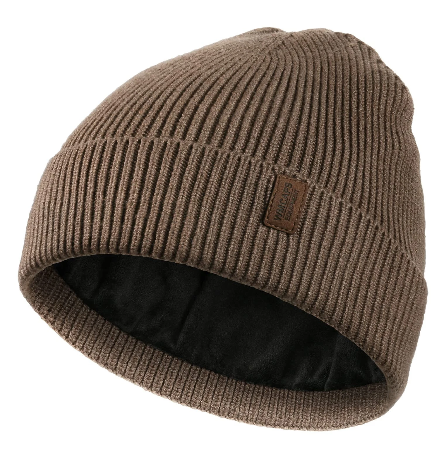 Fleece Lined Winter Beanie Hat Men Women Soft Warm Knit Ski Cuffed Cap