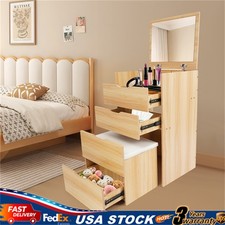 Max 220 lb Tocador Escritorio Tocador Escritorio con Taburete de Maquillaje 3 Cajones Maquillaje Tocador Mesa