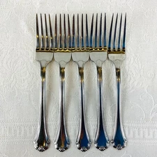 Oneida MIDTOWN 5 Dinner Forks Stainless Steel Good Used Condition 4 China 1 USA