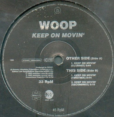 Woop - Keep On Movin' (12'', Promo)